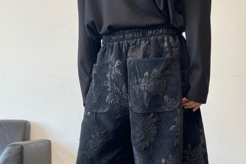 Freehop - Elastische taille bloemen cropped harembroek