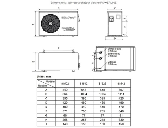 HAYWARD - Pompe à chaleur de piscine 11kw mono - 81522