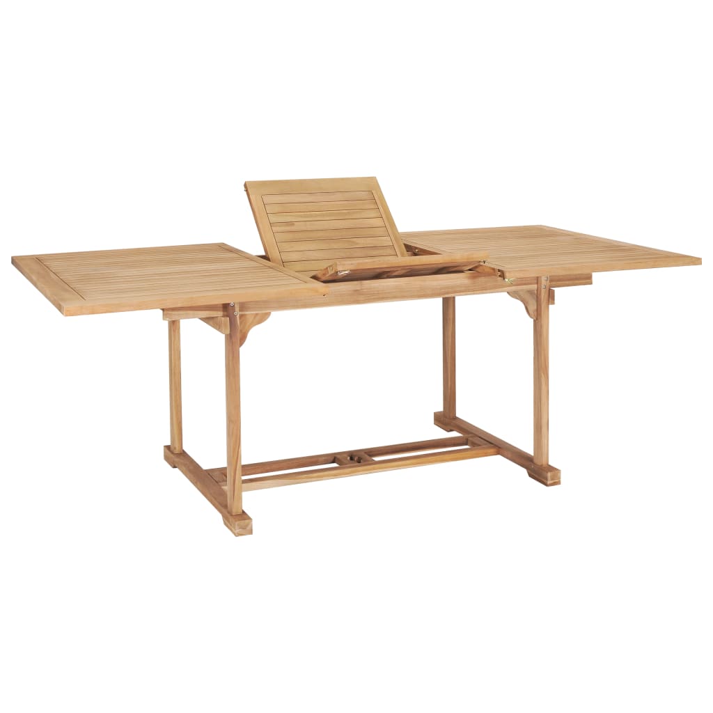 Meuble à dîner d'extérieur 7 pièces 150-200x100x75 cm teck massif