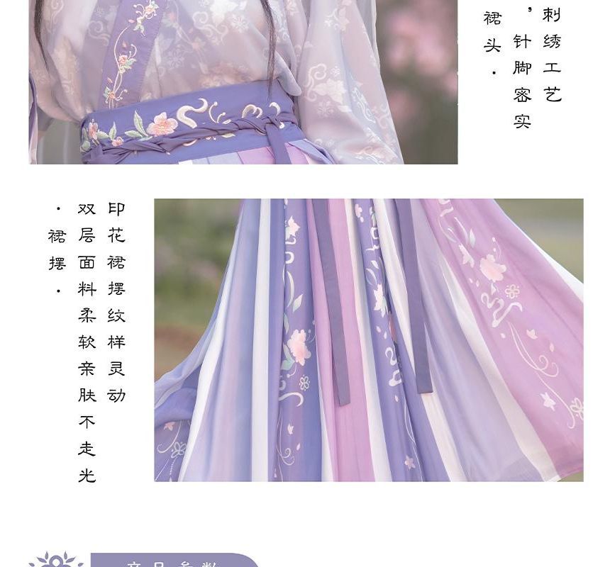 Francoix - Hanfu-kostuumset met lange mouwen en kleurblokken