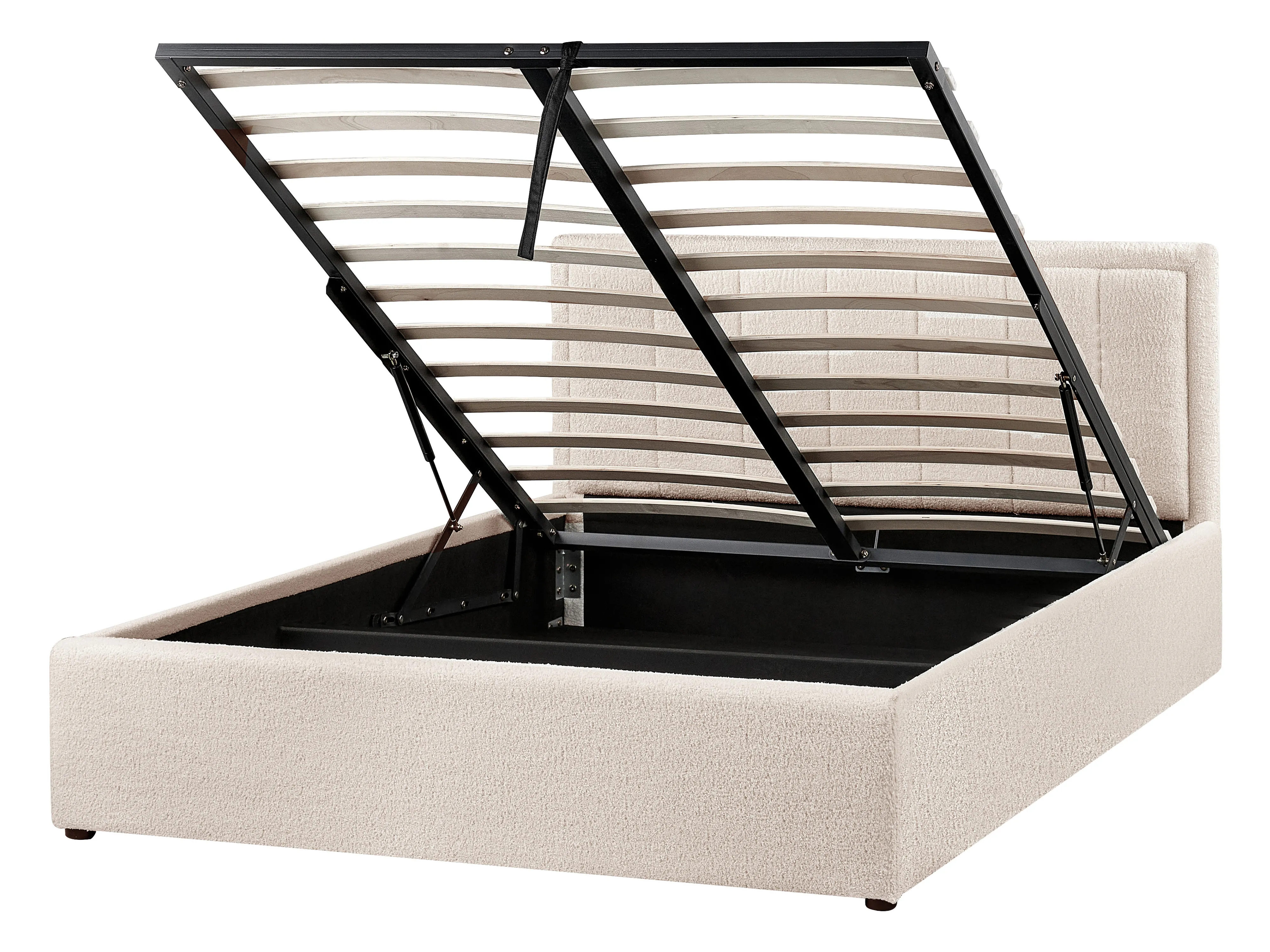 Bed met opbergruimte Bouclé MONTLAUR 140 x 200 cm Beige