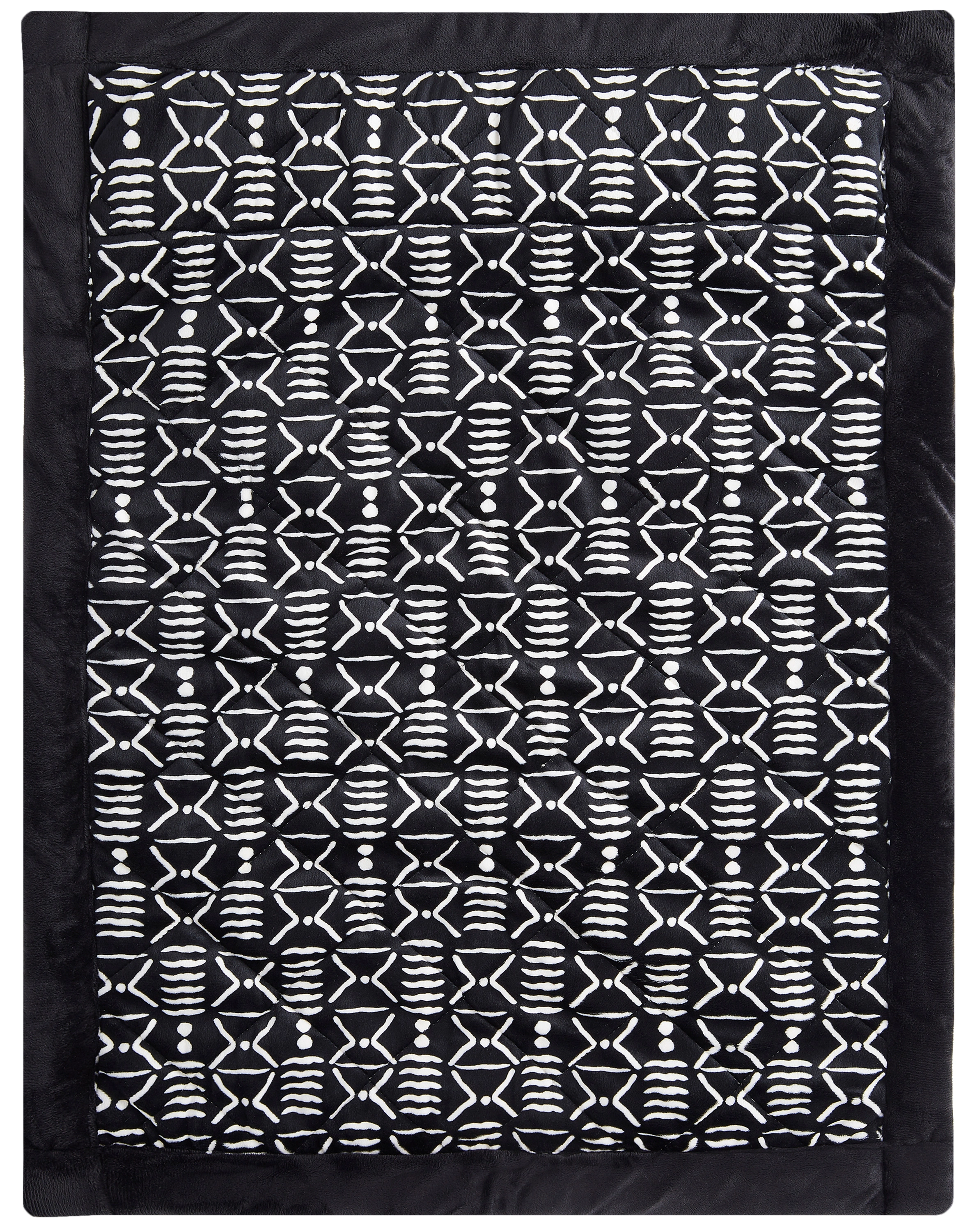 Steppdecke MUD CLOTH (71x50) in schwarz