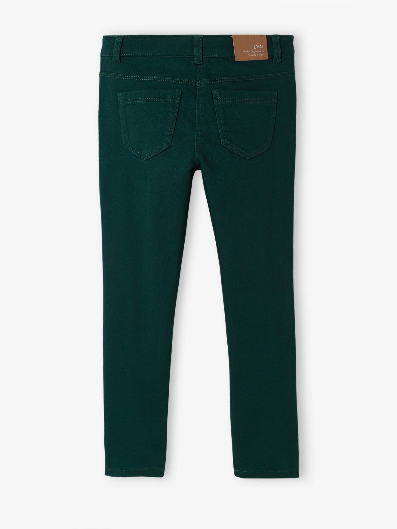 Calças Morphologik slim fit para meninas, quadris largos, modelo STONG, cor marrom claro lisa.