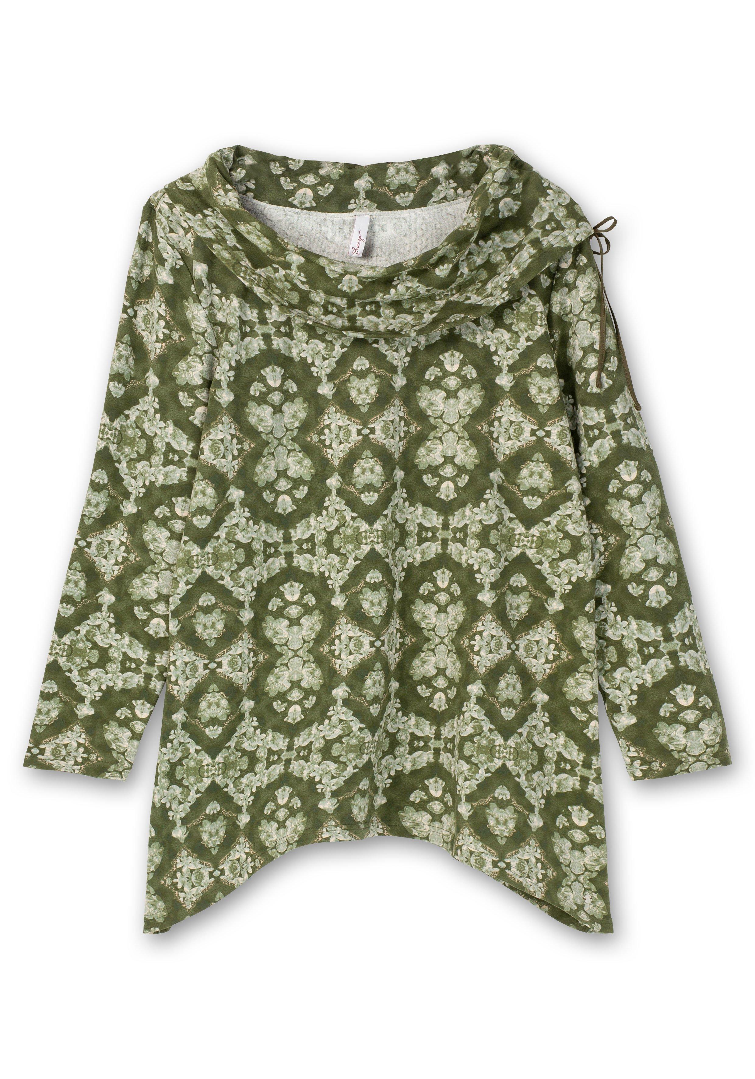 Sweatshirt mit Ornamentdruck und Kragen