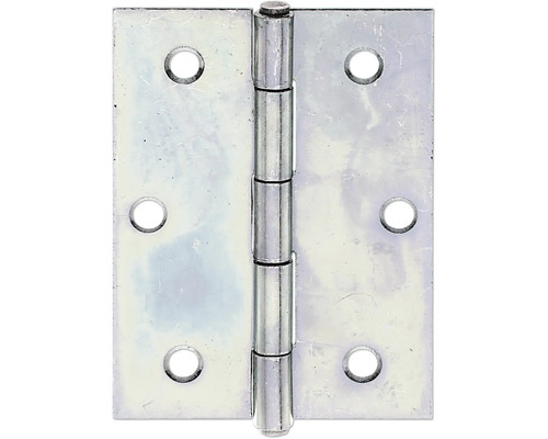 Halfhoge scharnier met geklonken messing pen, 80 x 58 mm, sendzimir verzinkt