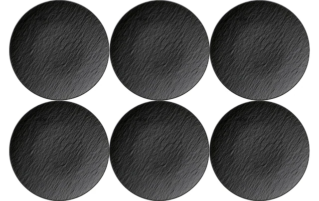 Villeroy & Boch Speiseteller »Manufacture Rock Ø 25 cm 6 Stück, Schwarz«