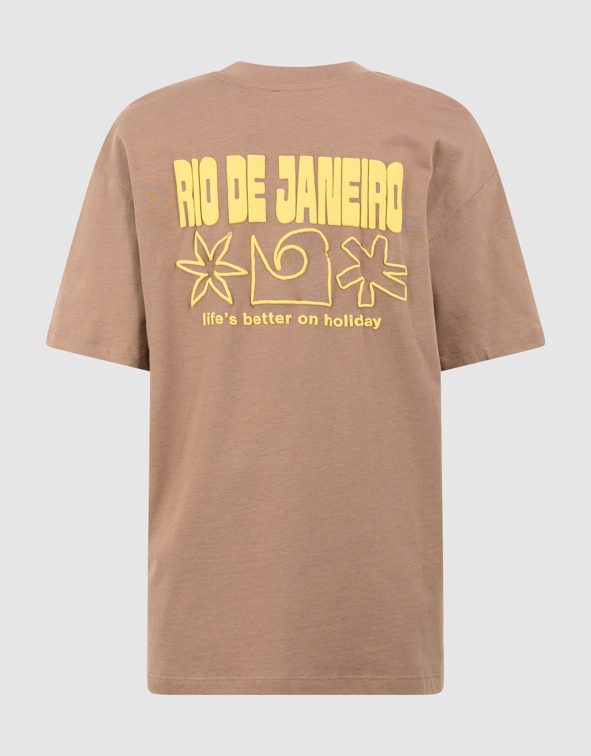 Holiday Artwork T-shirt Lichtbruin