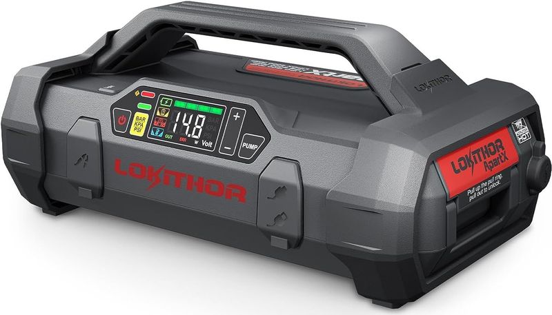 Lokithor - Apartx Jumpstarter - Inclusief Air Compressor - 500-Lumen LED