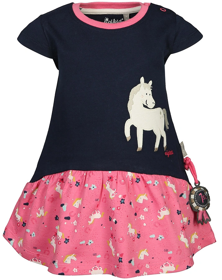 Kleid SPARKLING PONY in dunkelblau/pink