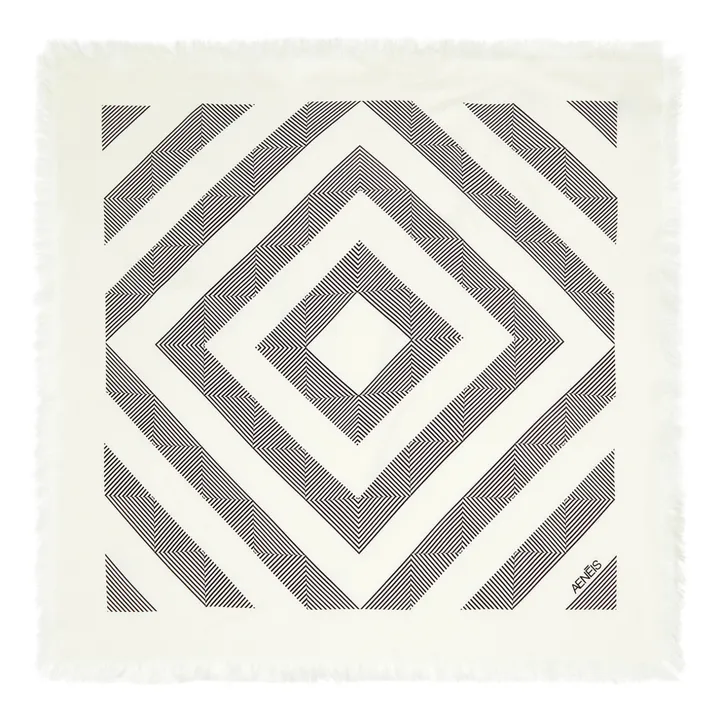 Aeneis Foulard en Soie Geometric Mirage | Crème
