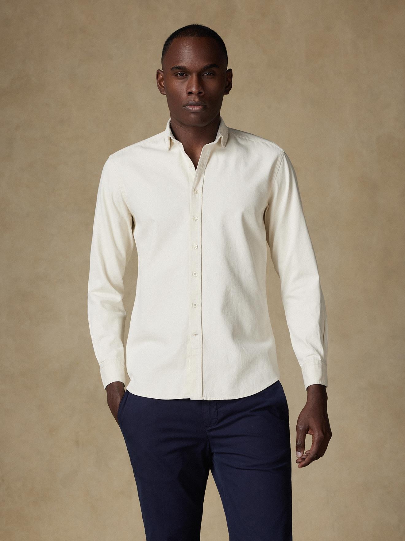Chemise cintrée Gustav en denim écrue