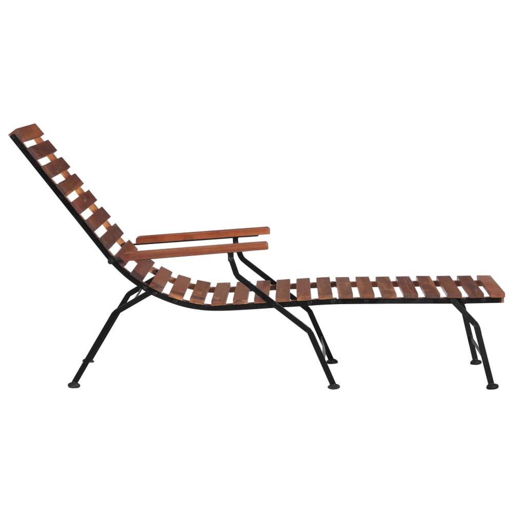 Chaise longue d'extérieur bois d'acacia solide