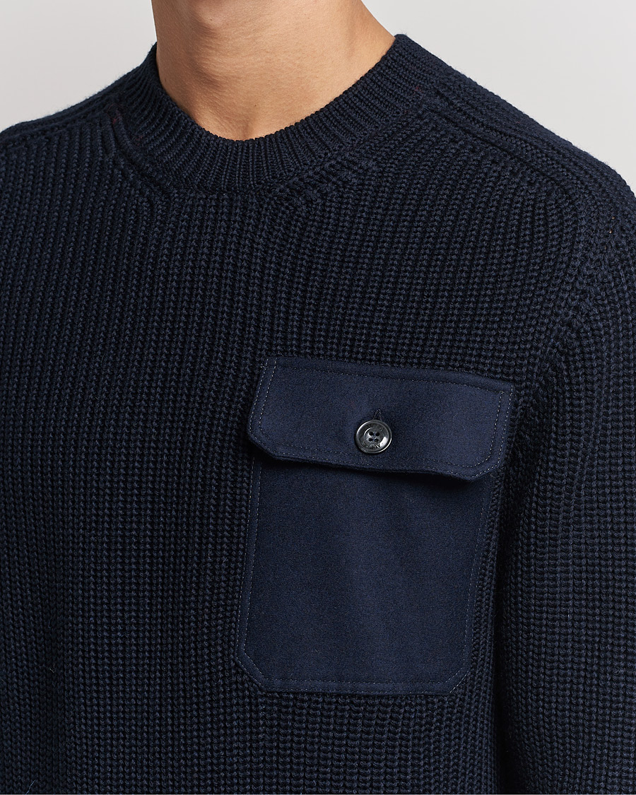 Altea Soft Wool Knitted Blazer Navy