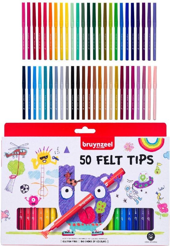 Bruynzeel Viltstiften set | 50 kleuren