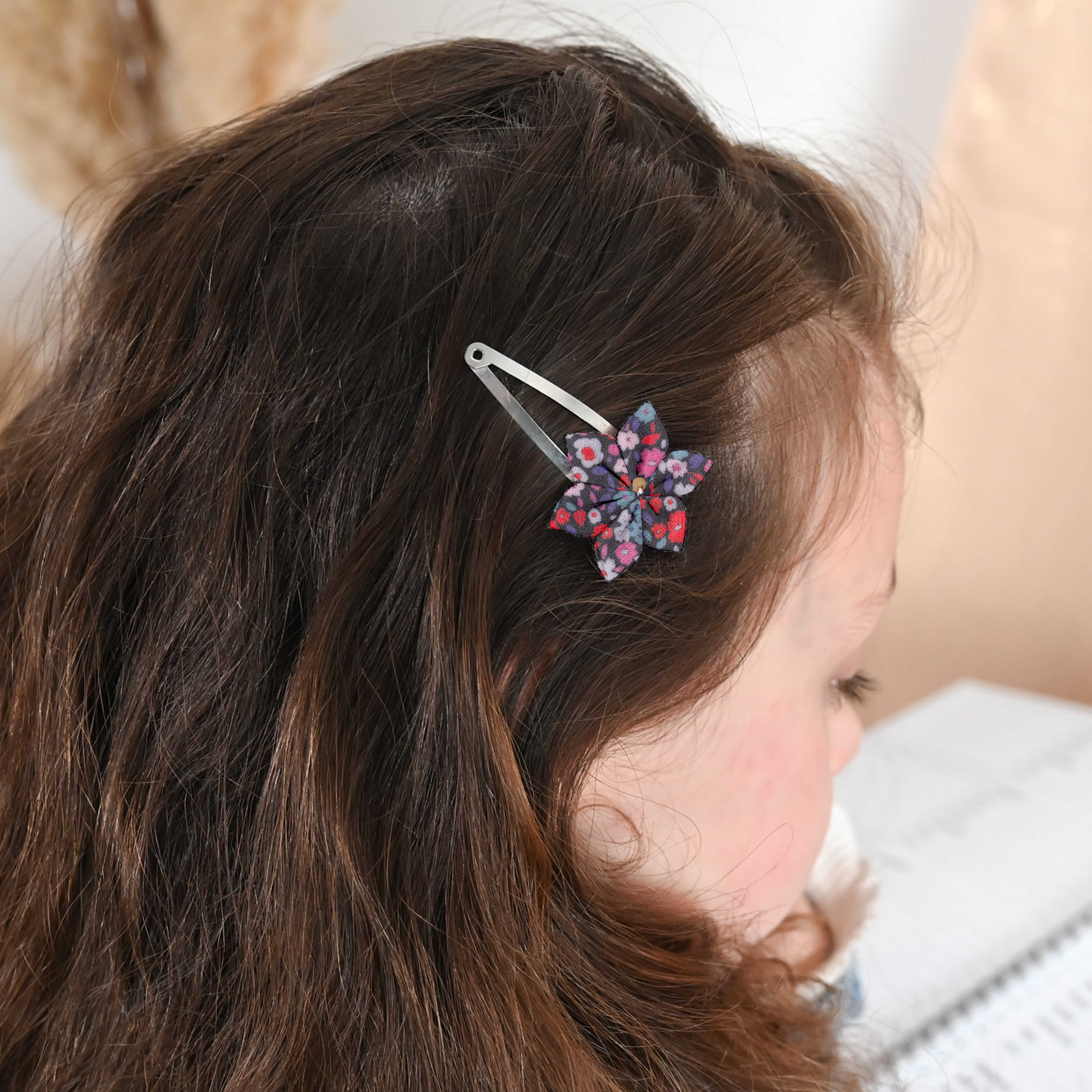 Barrette Clic-Clac Fleur Étoile Romance Fleurie