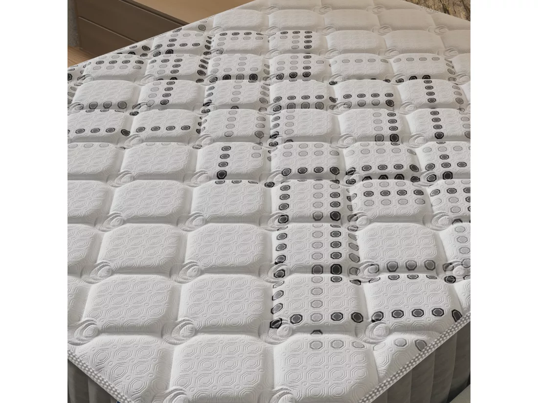 Matelas Eliha 180x200cm - Technologie Hybrid: Ressorts ensachés + Mousse HDensité-Épaisseur 20cm-Soutien Tonique Parfait & indépendance de Couchage-Label SANITIZED