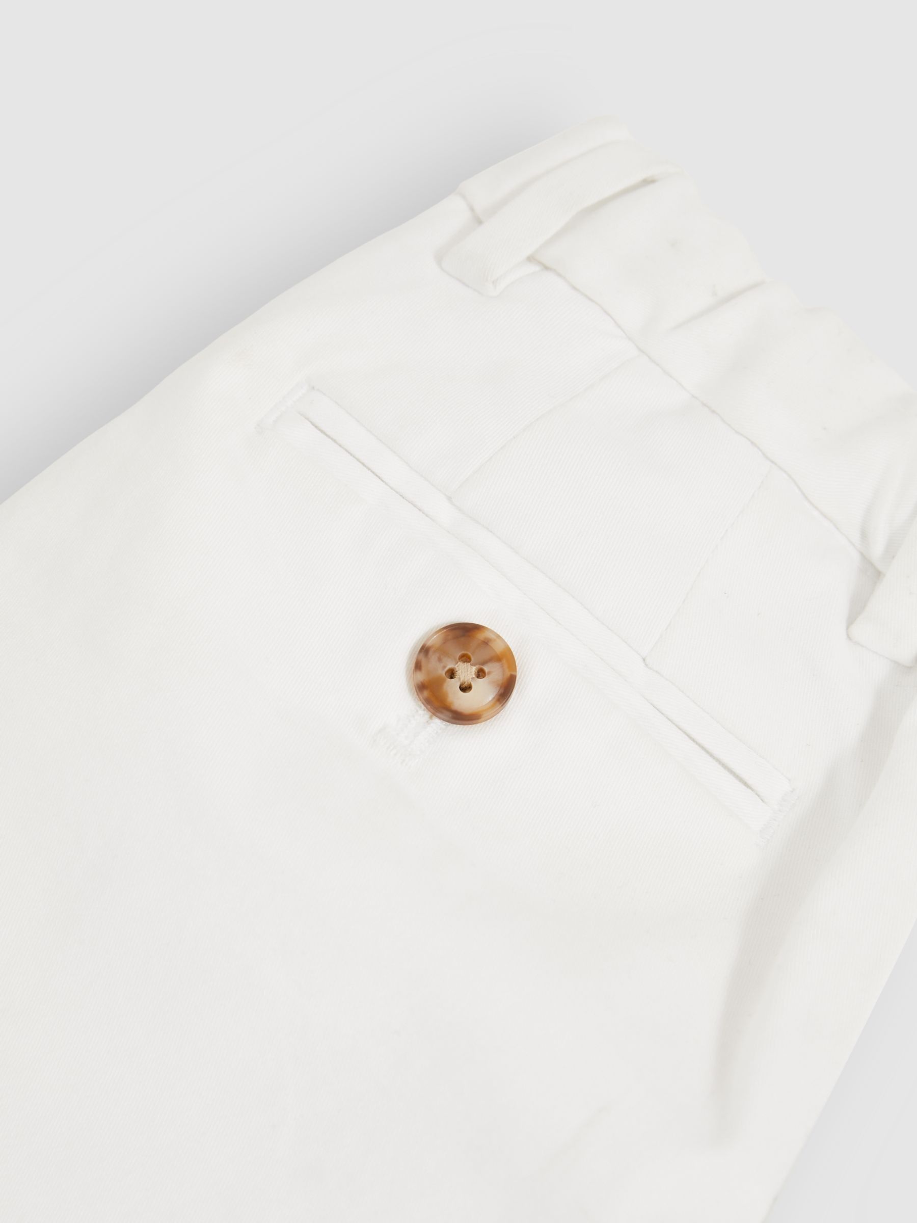 Wit - Reiss Wicket Korte chino met stretch