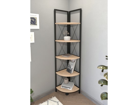 PEGANE - Etagère, bibliothèque d'angle avec 5 étagères