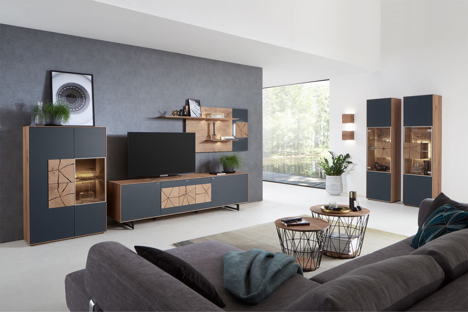 hartmann Couchtisch rund 51 cm Riffeiche