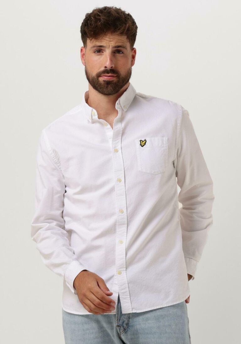 LYLE & SCOTT witte lyle & scott casual overhemd regular fit light weight oxford shirt