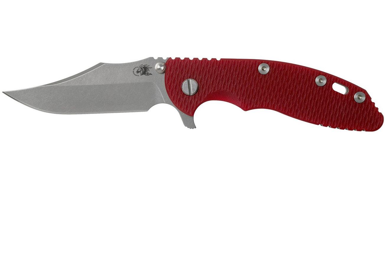 Rick Hinderer XM-18 3.5 Bowie 20CV Working Finish, Red G10 zakmes