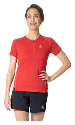 Maillot Manches Courtes Odlo X-Alp Trail 1/2 Zip Femme Rouge