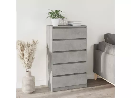 Commode Gris béton 60x36x103 cm Bois d'ingénierie