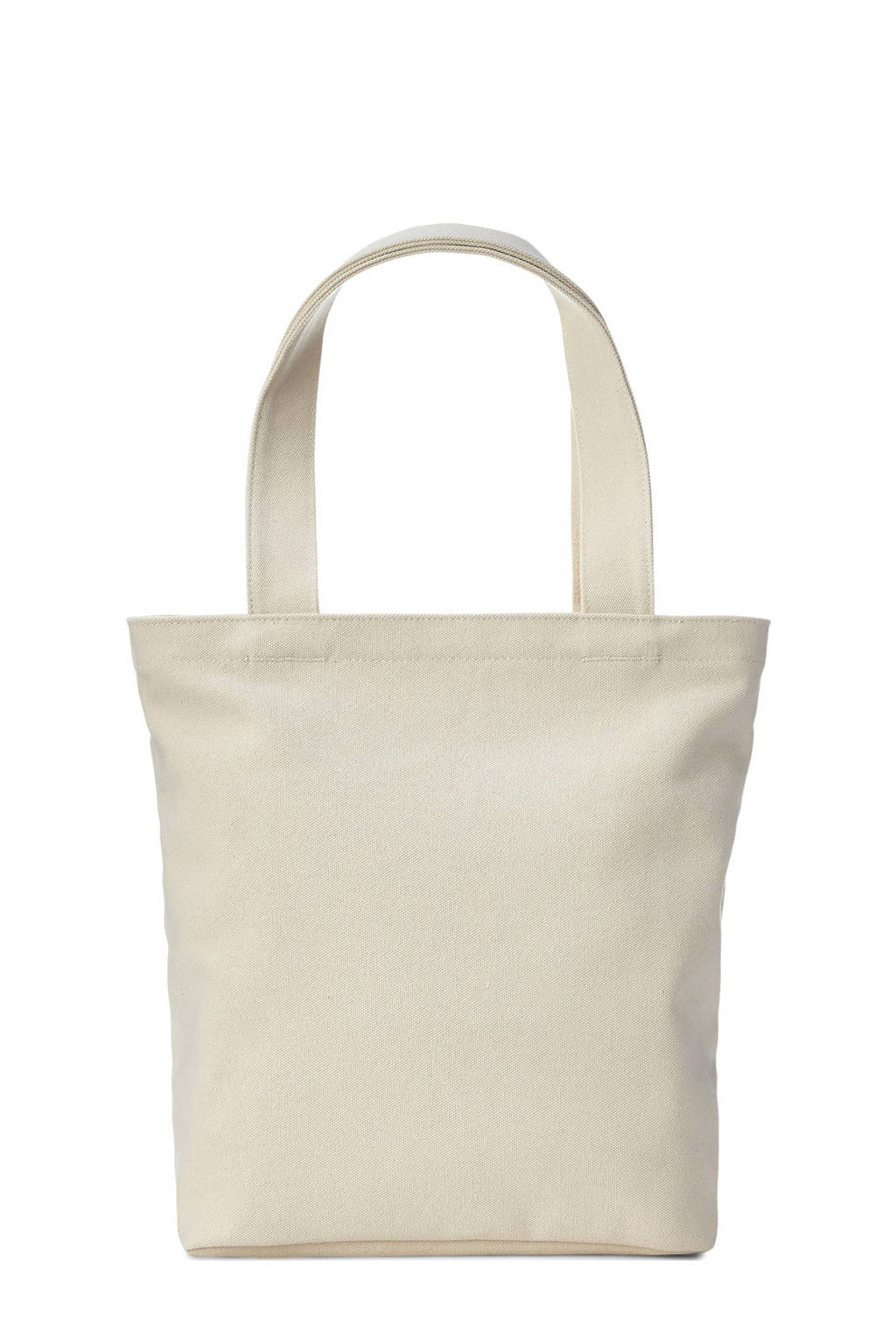 shopper met printopdruk ecru