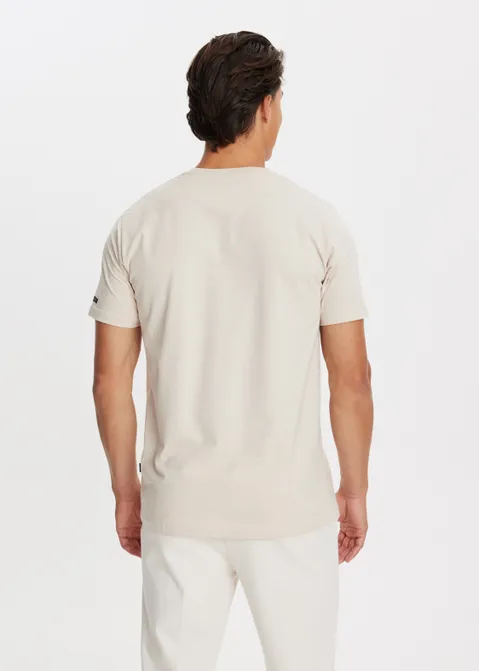 T-shirt met logo print zand (ZND.L)