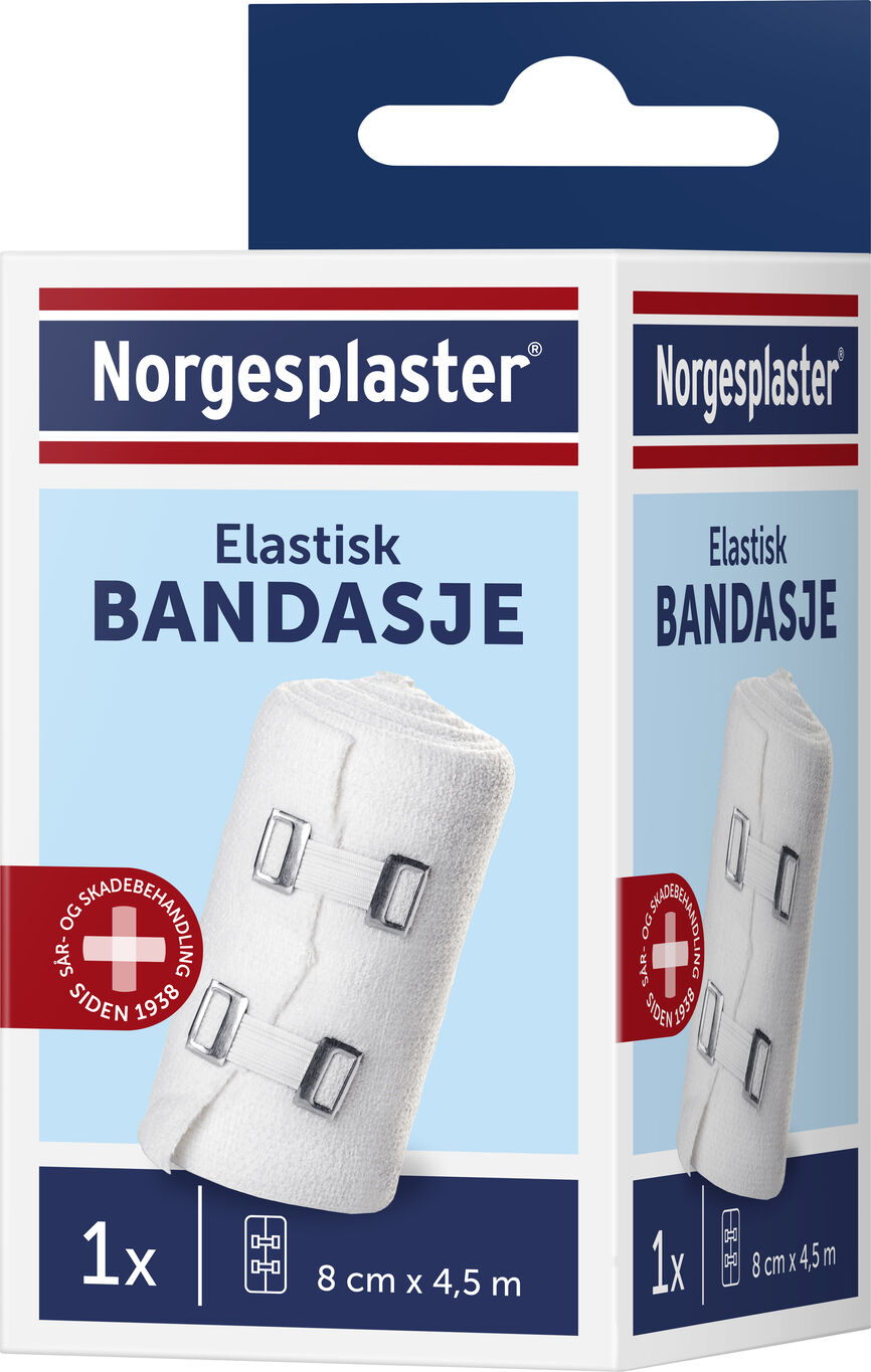 Norgesplaster Elastisk Bandasje 8cm x4,5m 1 stk