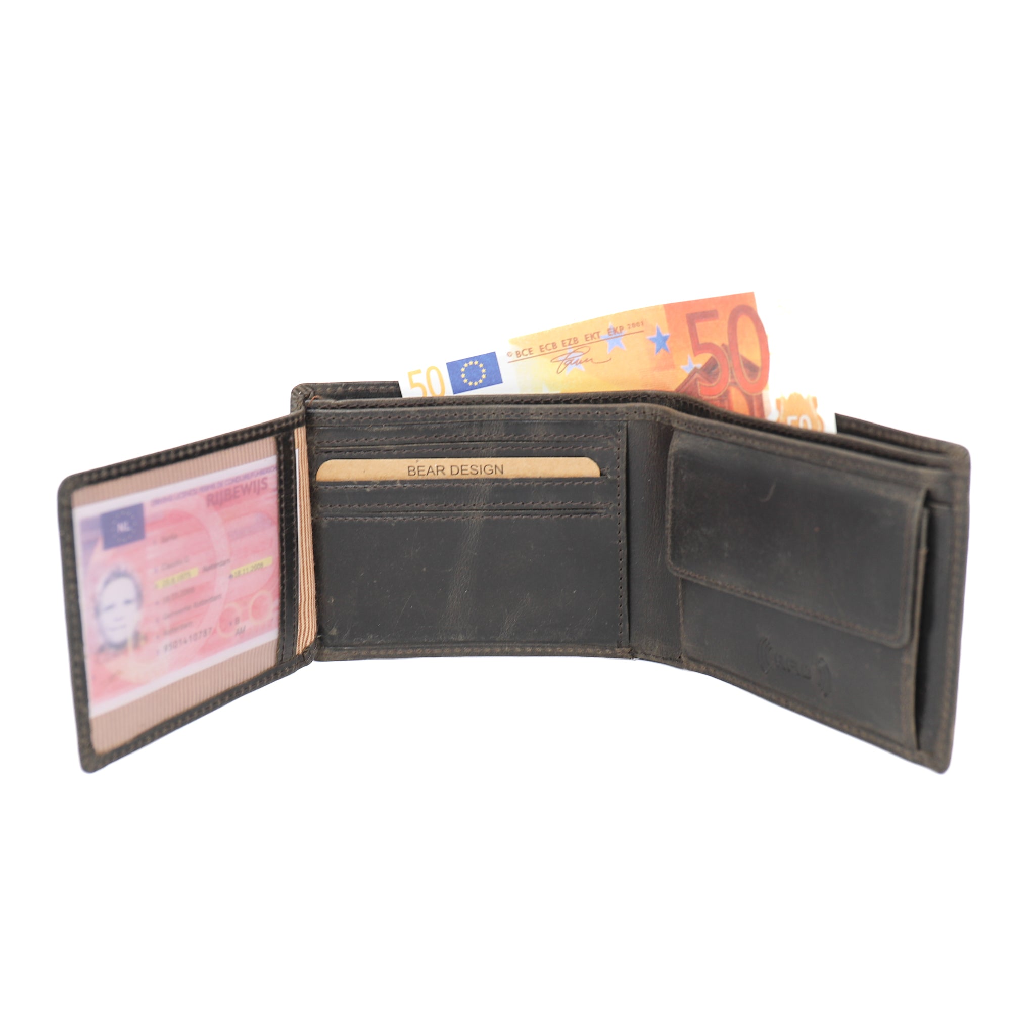 Billfold  'Tom' vintage grijs Vintage grijs