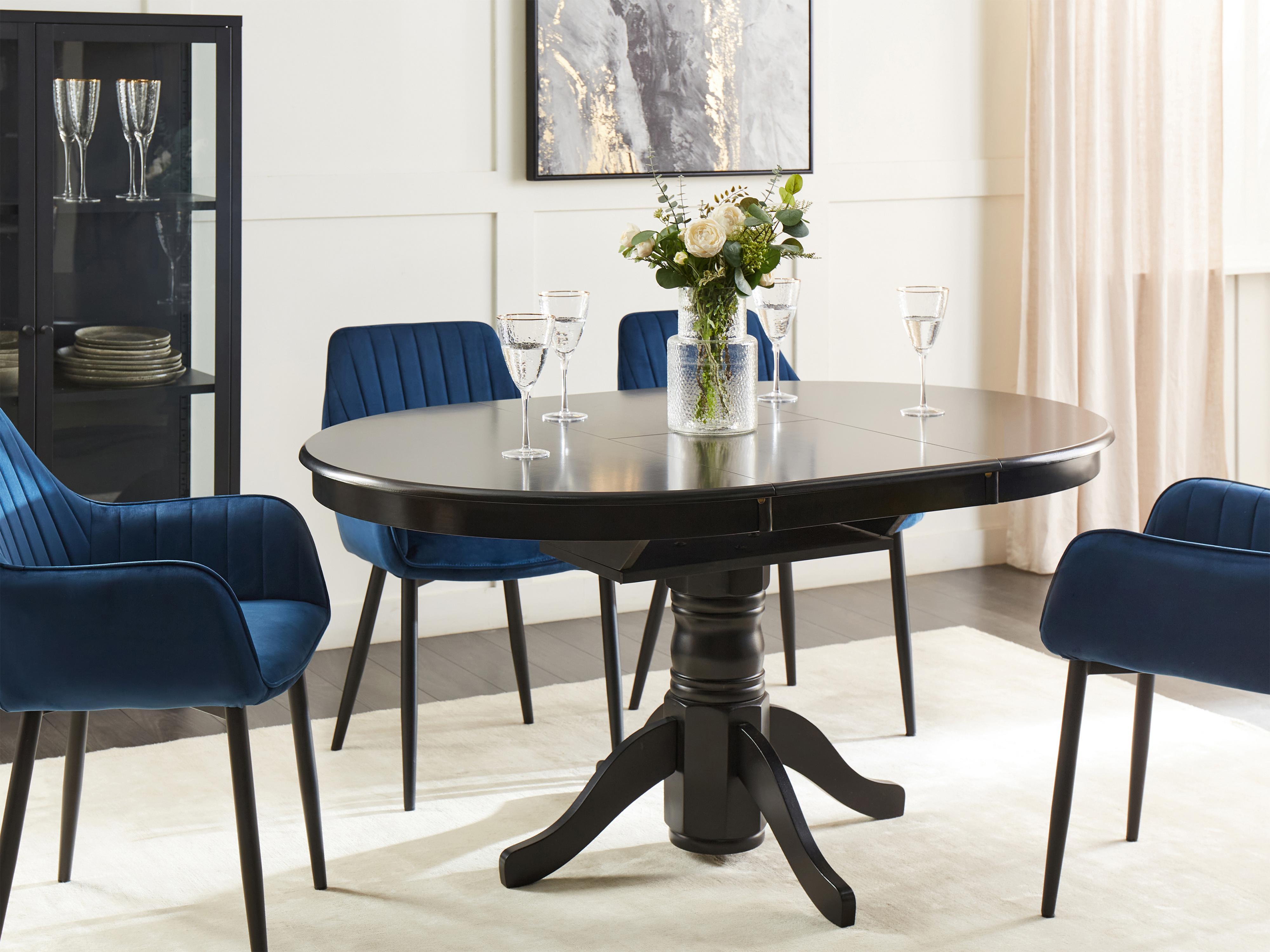 Eettafel uitschuifbaar AKRON Zwart 106 cm 106/150 cm
