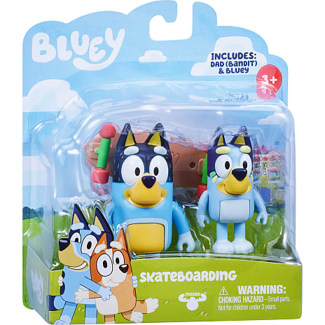 Bluey skateboarding figur 2-pak