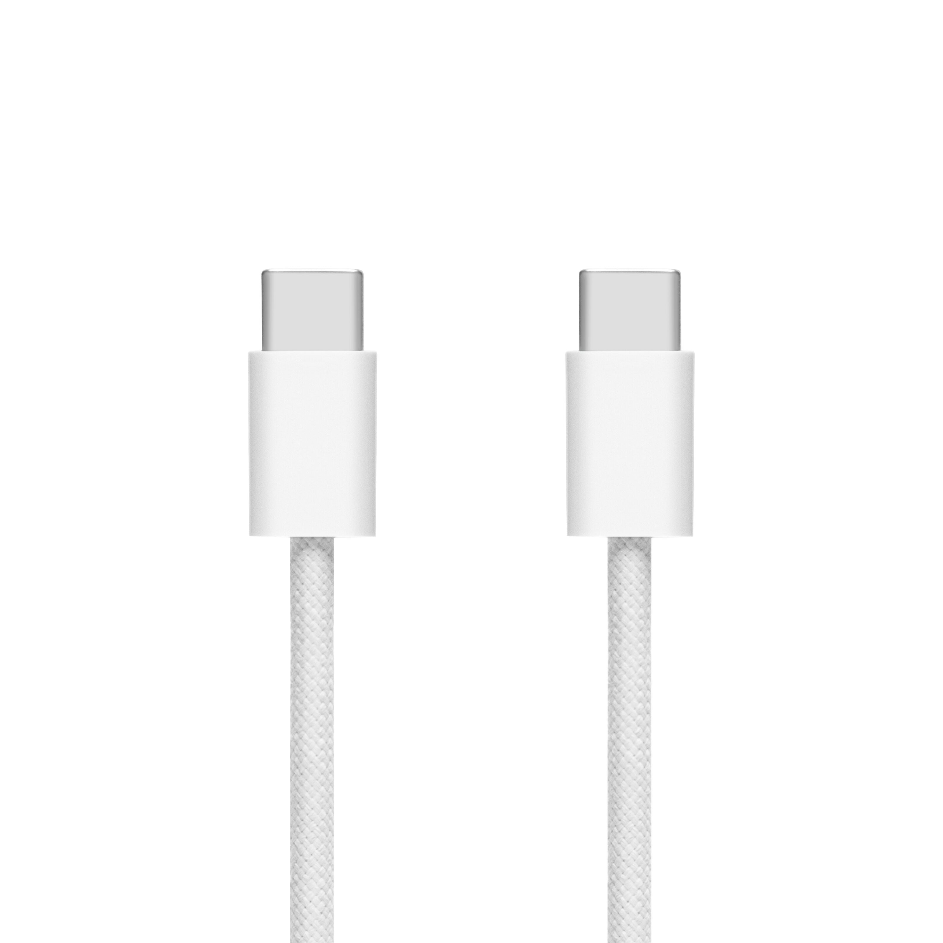 Linocell Flettet USB-C- til USB-C-kabel 60W Hvit 0,5 m