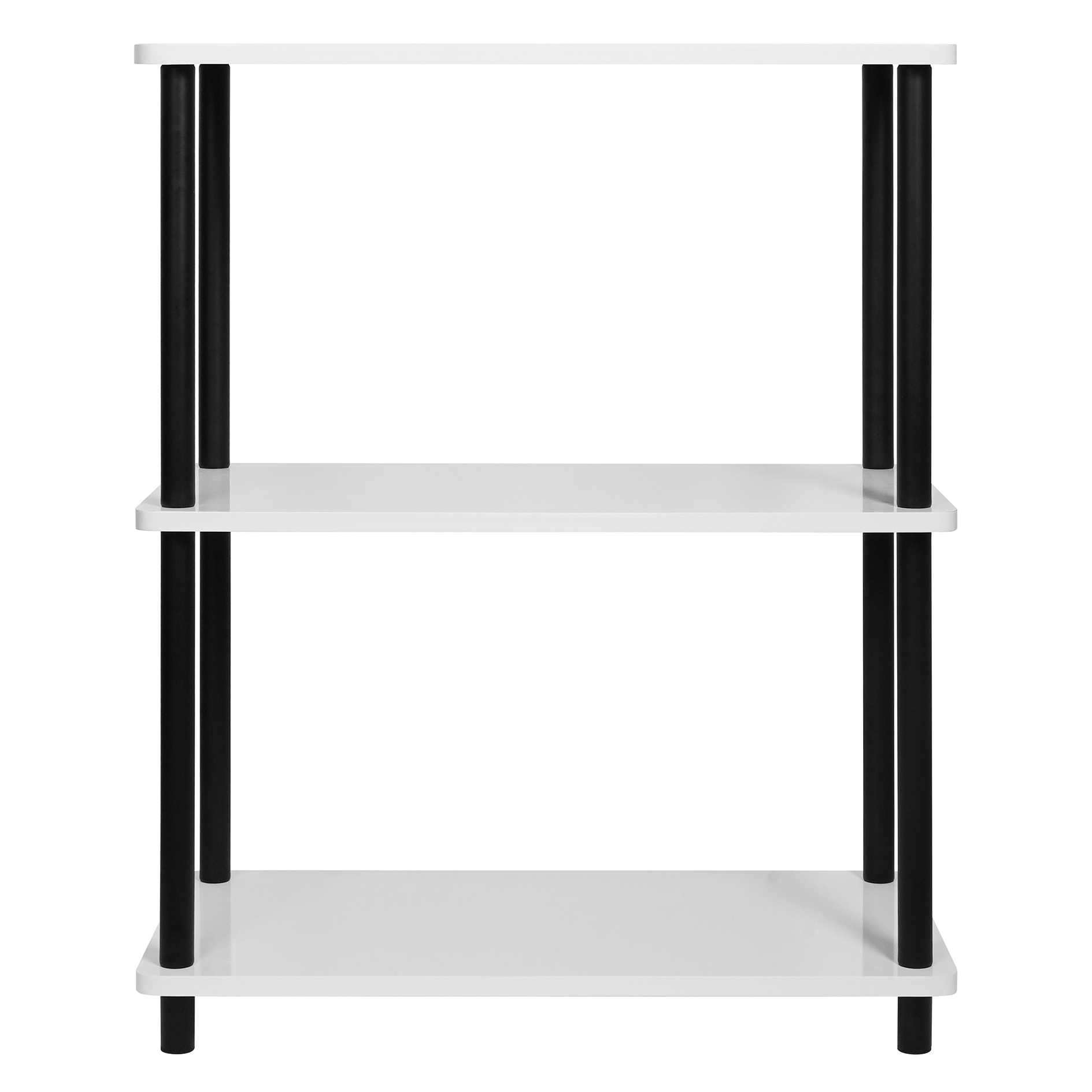Bad-Standregal - weiß Hochglanz - schwarz - 76 cm