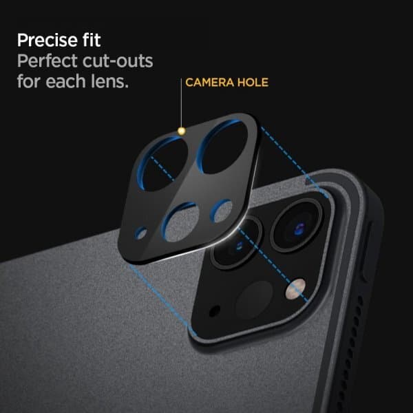 Spigen iPad Pro 11/iPad Pro 12.9 Kameralinsebeskytter Glas.tR Optik Sort