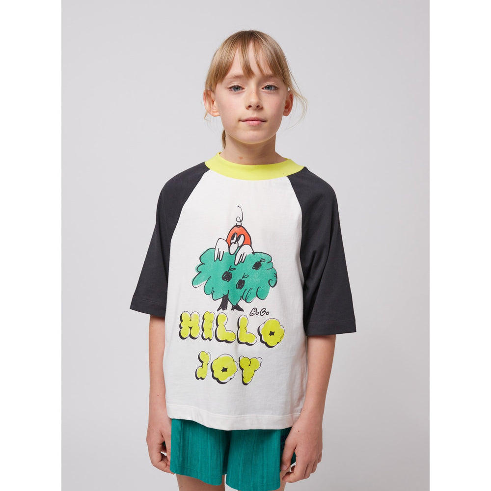 Køb Bobo Choses Offwhite Hello Joy Ranglan Ærmer T-Shirt