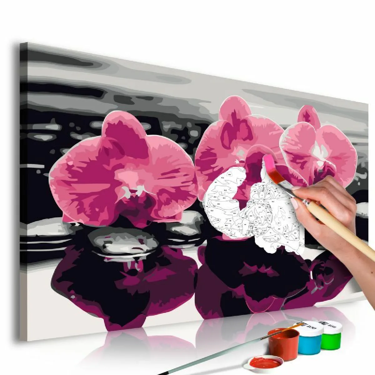 Paris Prix Tableau à Peindre Soi-Même Trois Orchidées - 60x40 cm