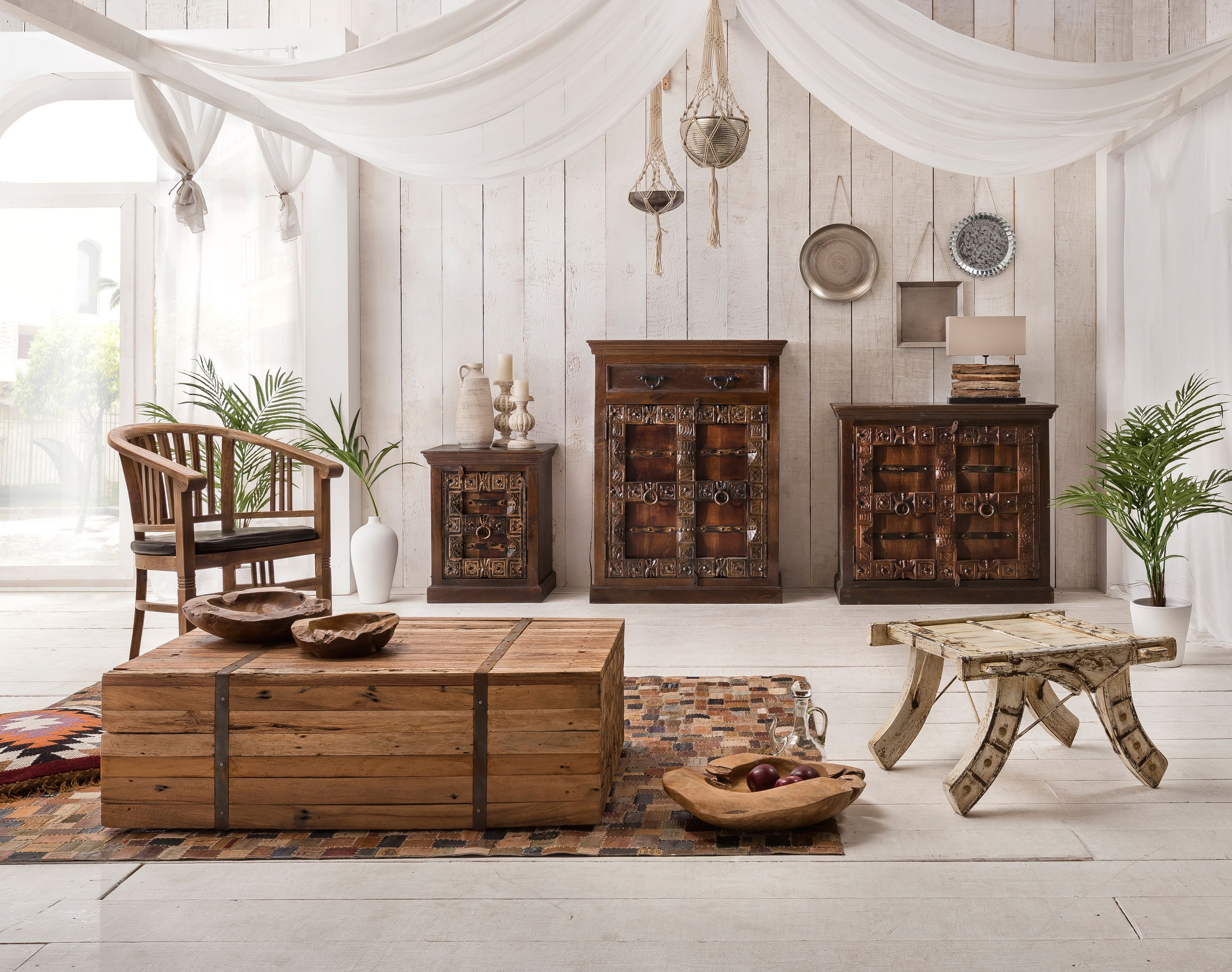 Kommode ALMIRAH Altholz Sideboard Wohnzimmerschrank Mehrzweck Schrank