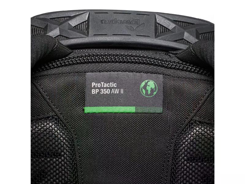 Lowepro Fotorucksack ProTactic BP 350 AW II (GRL) Schwarz Robuster Kamerarucksack aus recycelten Materialien
