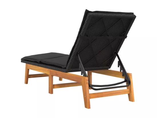 Chaises longues et coussins lot de 2 Résine tressée et acacia
