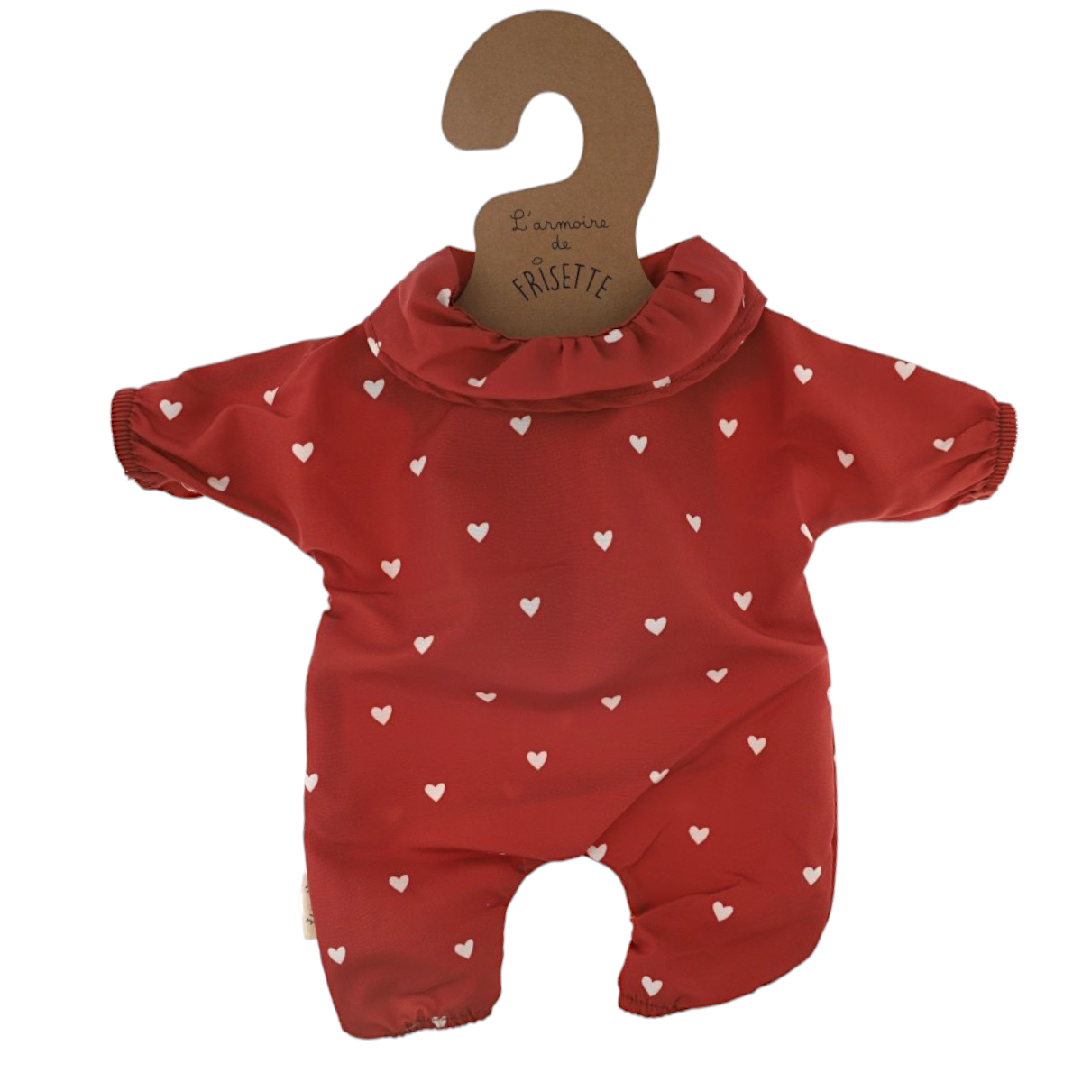 Tenue de poupée Simone cœurs terracotta Frisette