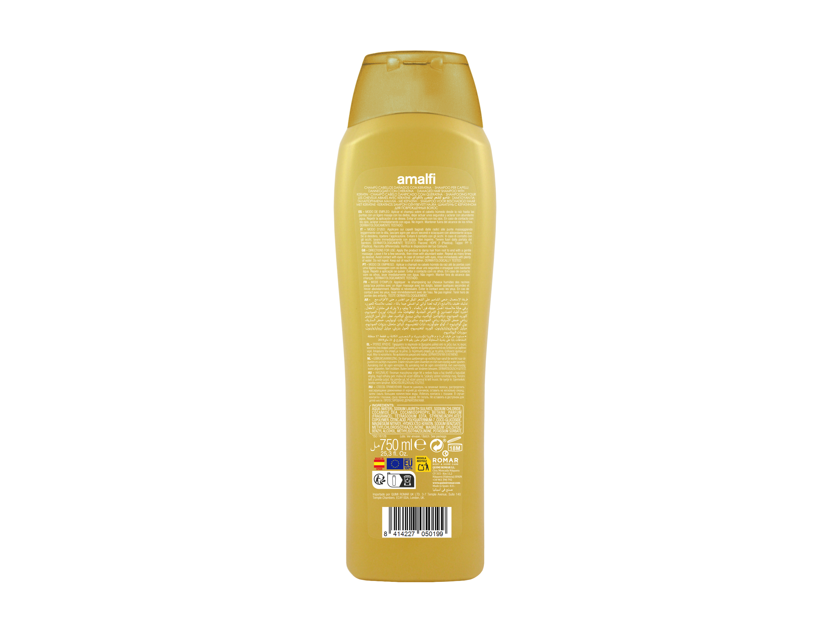 CHAMPÔ AMALFI ARGÃO E KERATINA 750ML