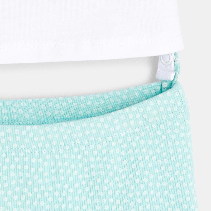 Pyjama court poissons blanc bébé fille Blanc