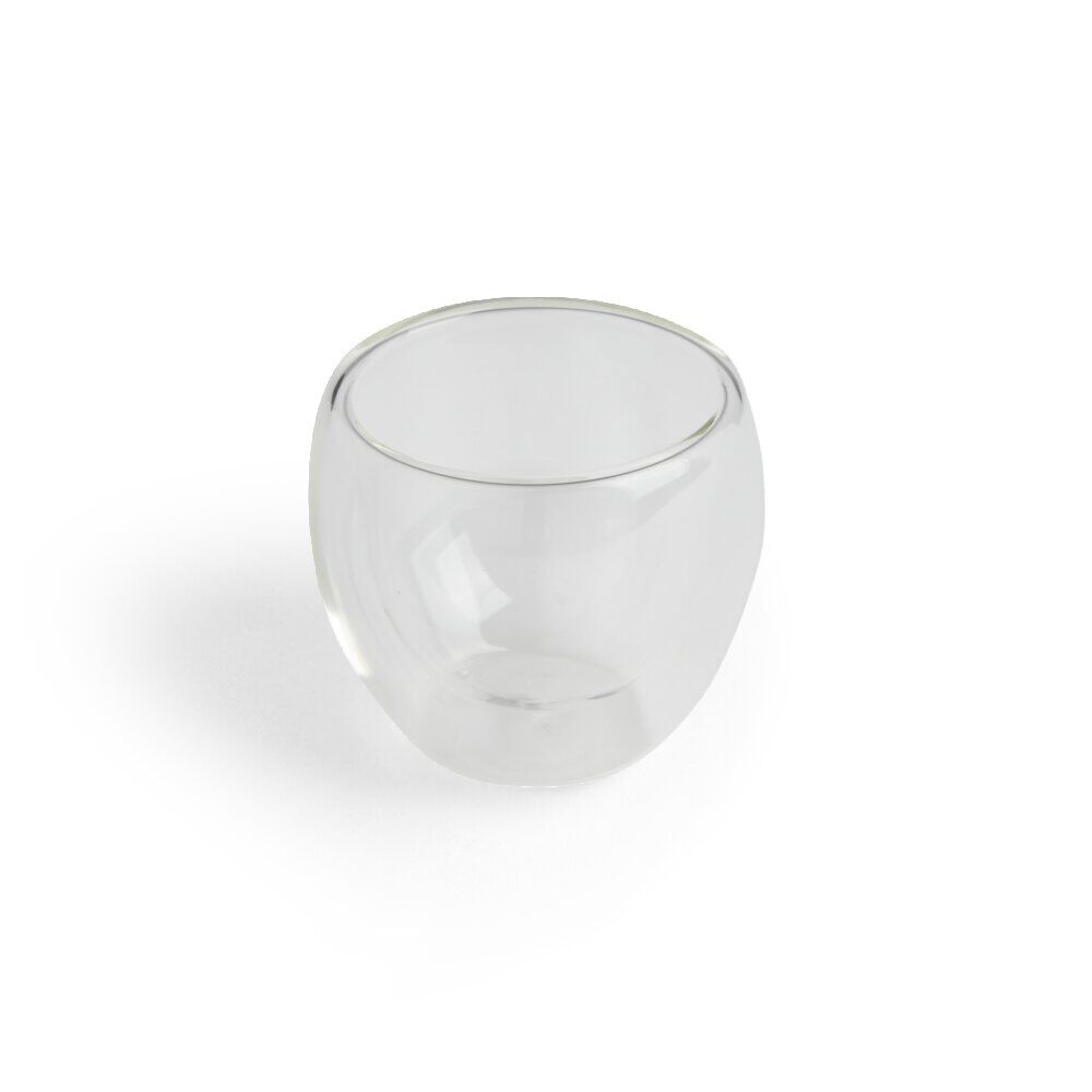 Lot de 2 tasses double paroi verre transparent 80ml