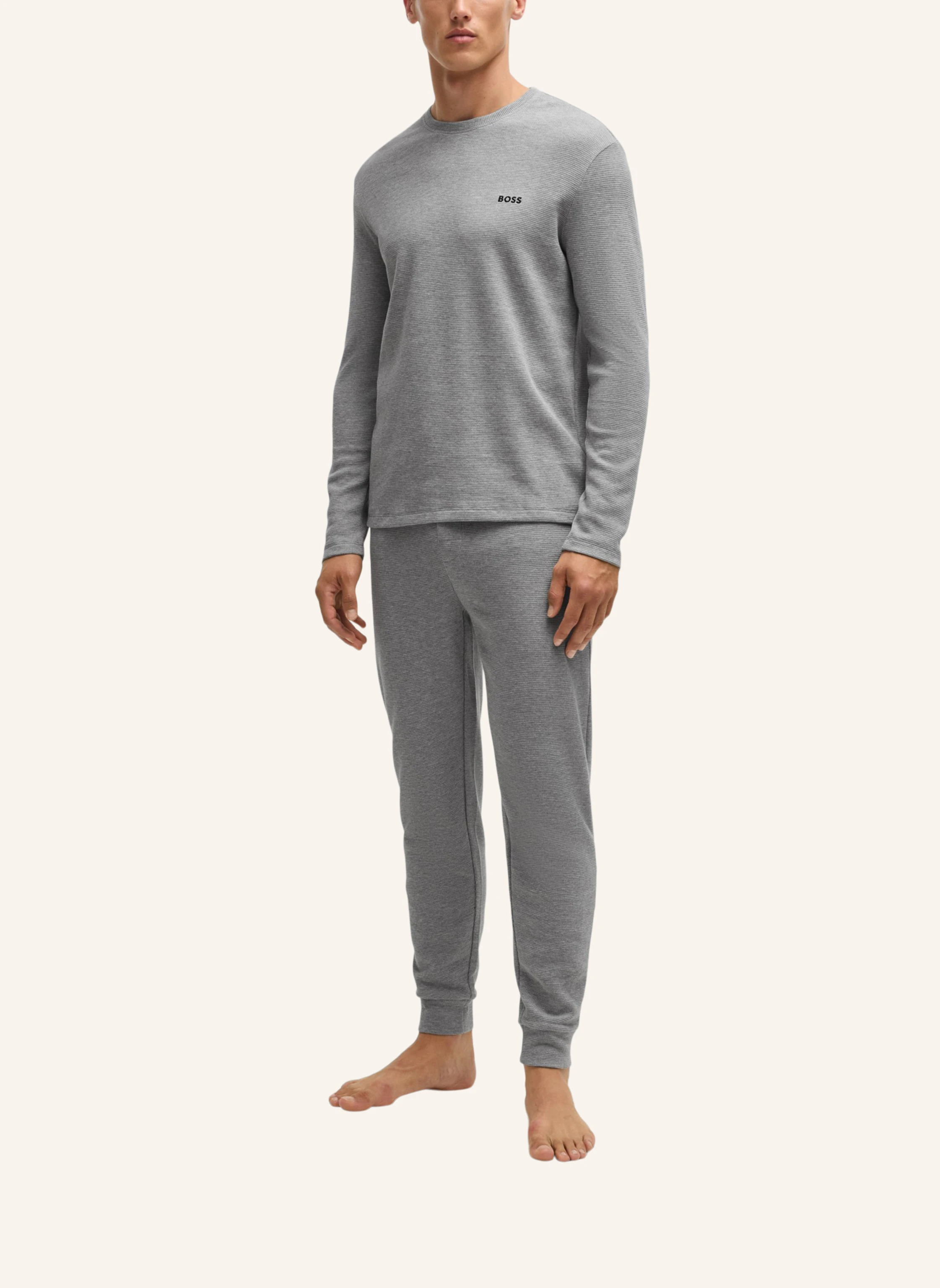 BOSS Pyjama-Oberteil WAFFLE LS-SHIRT Regular Fit