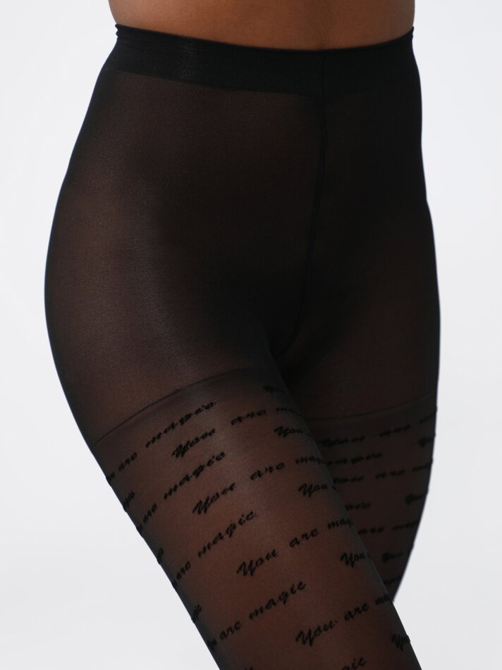 Pacote com 2 pares de meias com texto - Pretas