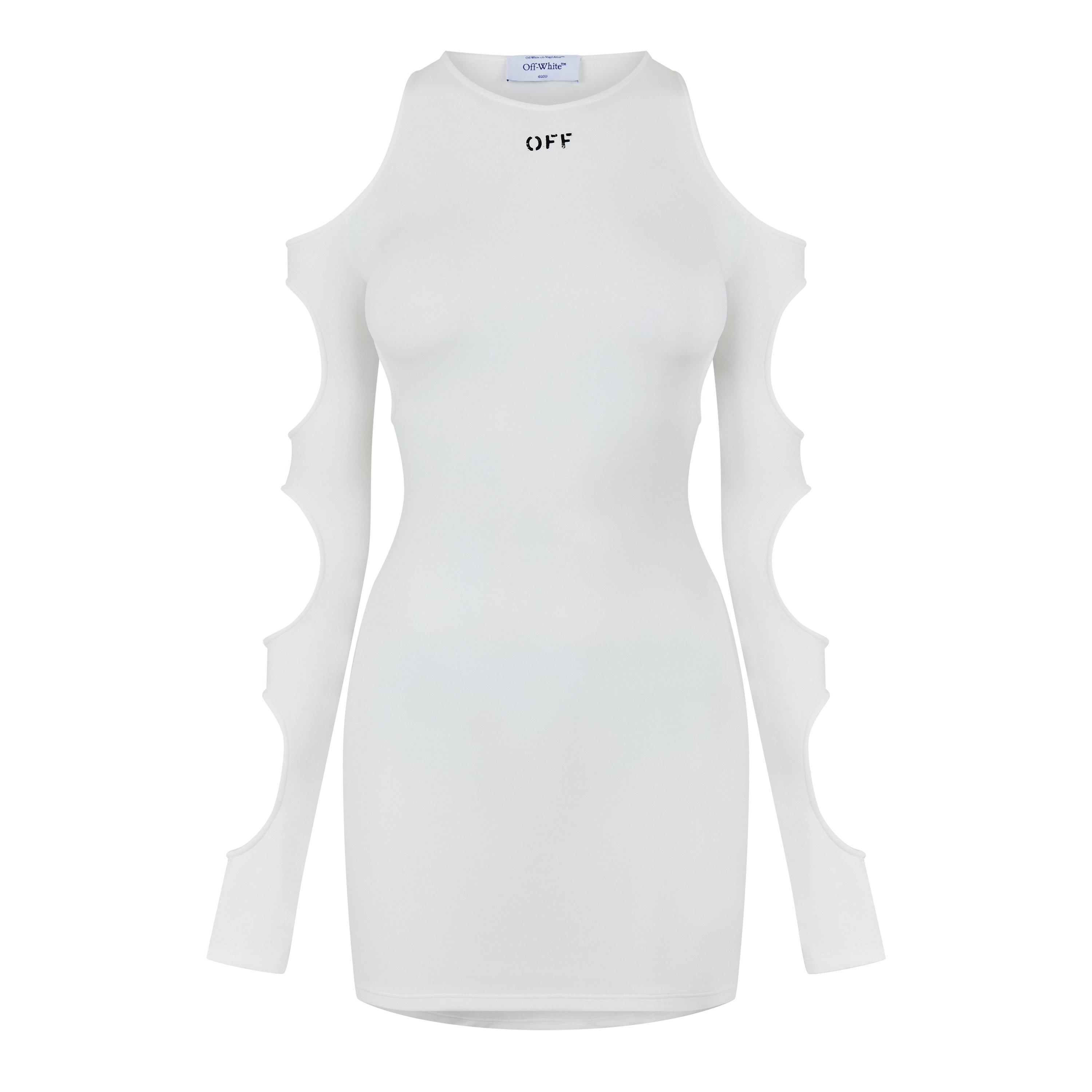 Off White Cut Out Mini Dress