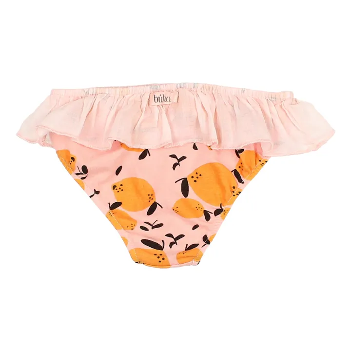 Búho Culotte de Bain Coton Bio Citrons | Rose pêche