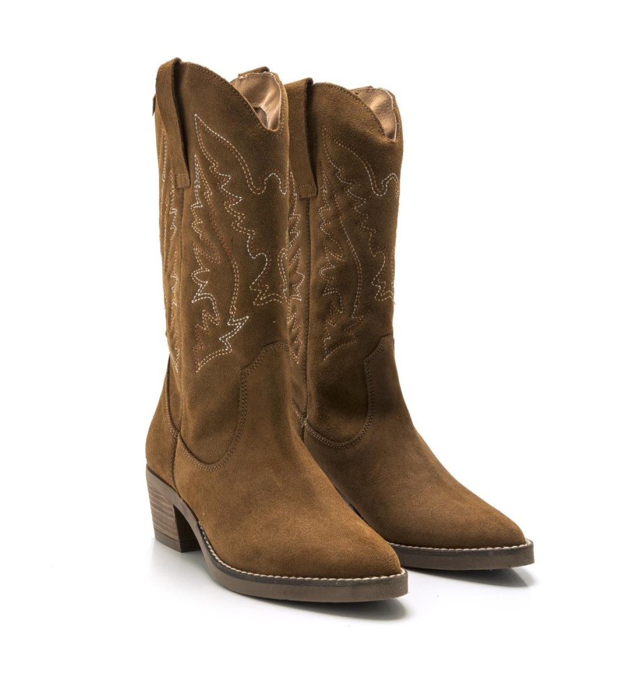 Bota de couro Mustang Teo marrom casual